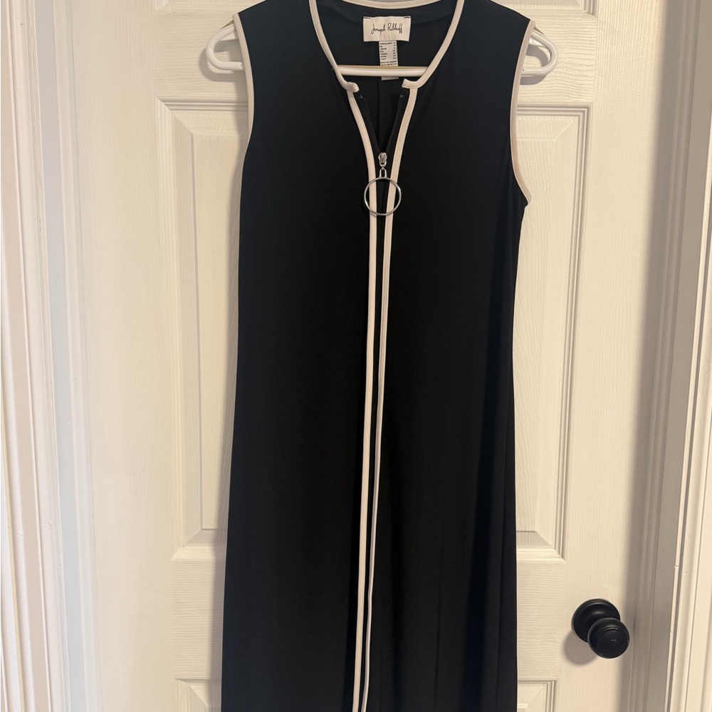 Joseph Ribkoff Black Dress with White Trim